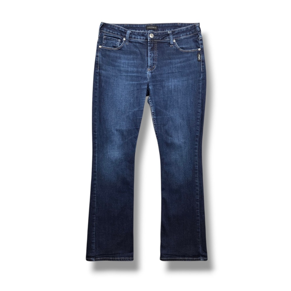 Silver Avery‎ Slim Boot Jeans Womens 34 Mid Rise Dark Wash Denim WEAR TO HEM